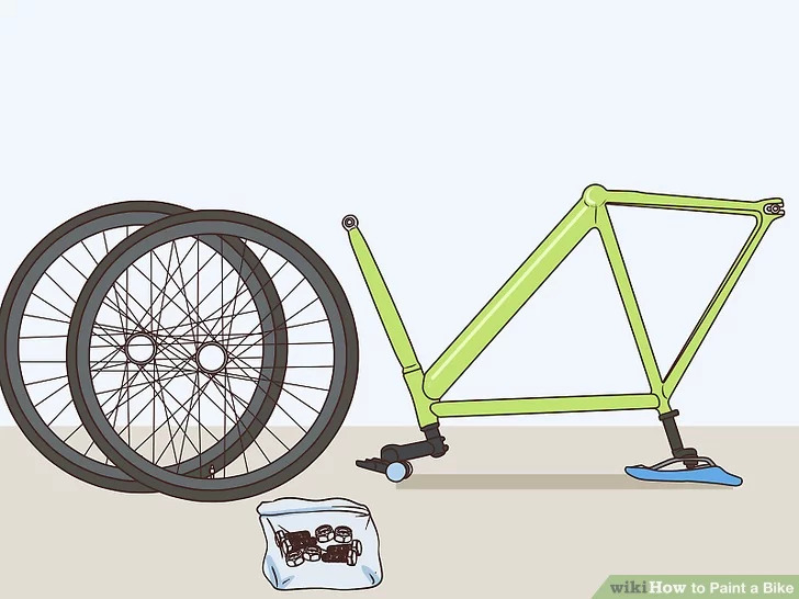 جداسازی قطعات دوچرخه برای رنگ کردن آن